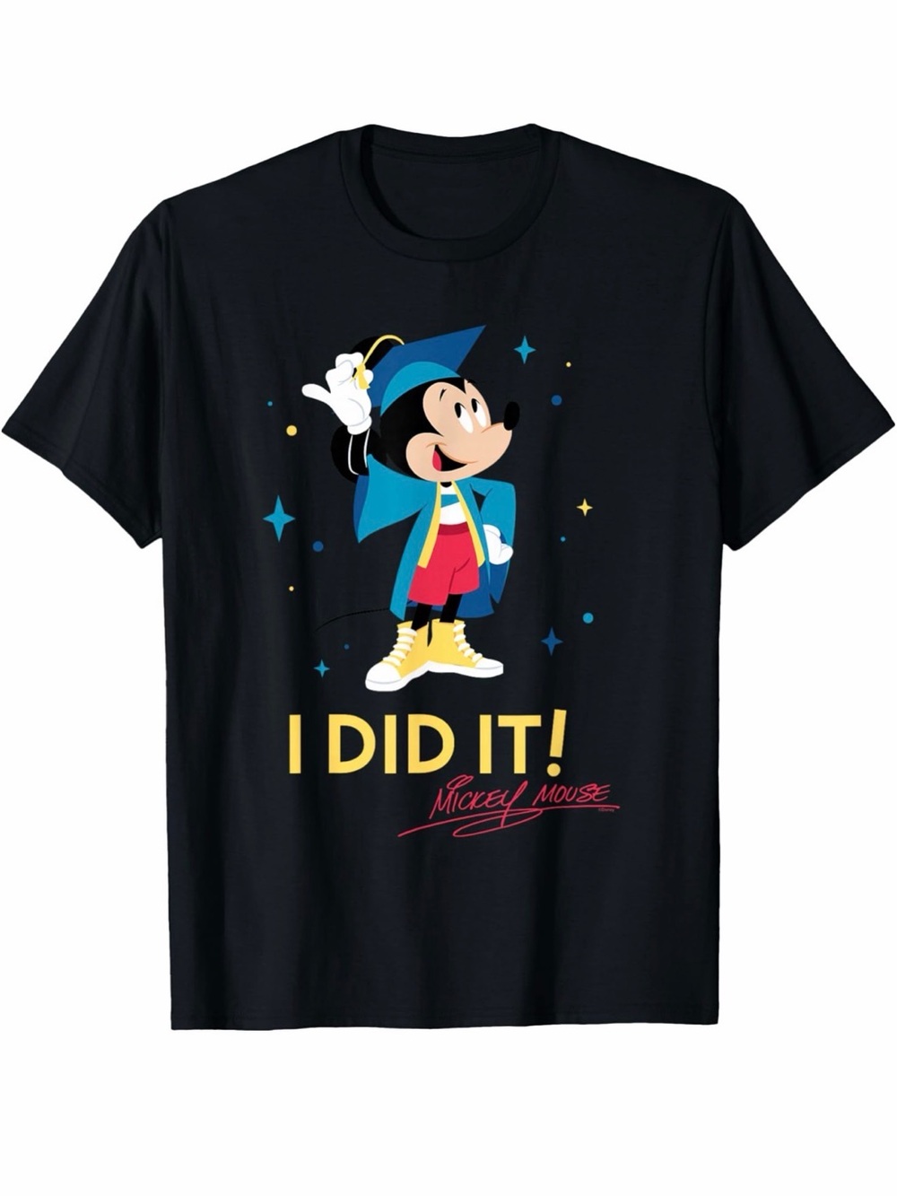 Disney Mickey Mouse "I Did It!" Black Youth T-Shirt